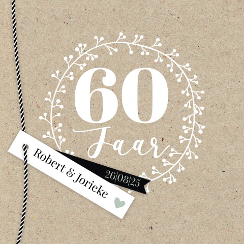 Jubileumkaart met labels voor 60 jaar